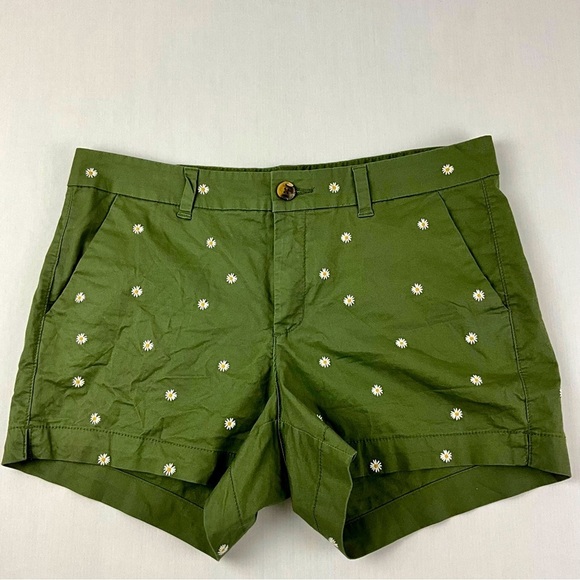 Old Navy Shorts Green daisy flower print Size 10 - Picture 3 of 10